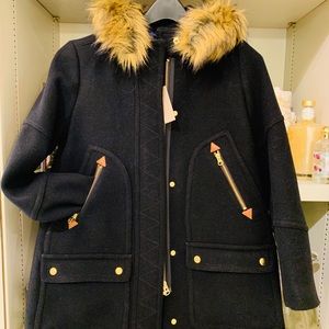 J Crew Stadium Cloth Chateau Parka Jacket Coat